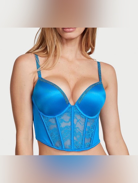Victoria's Secret Other - Victoria's Secret Electric Blue Longline Push-Up‎ Bustier